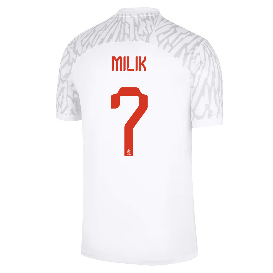 Arkadiusz Milik 7 – Poland National Team FIFA World Cup Qatar 2022 Patch Home Soccer Jersey, Men