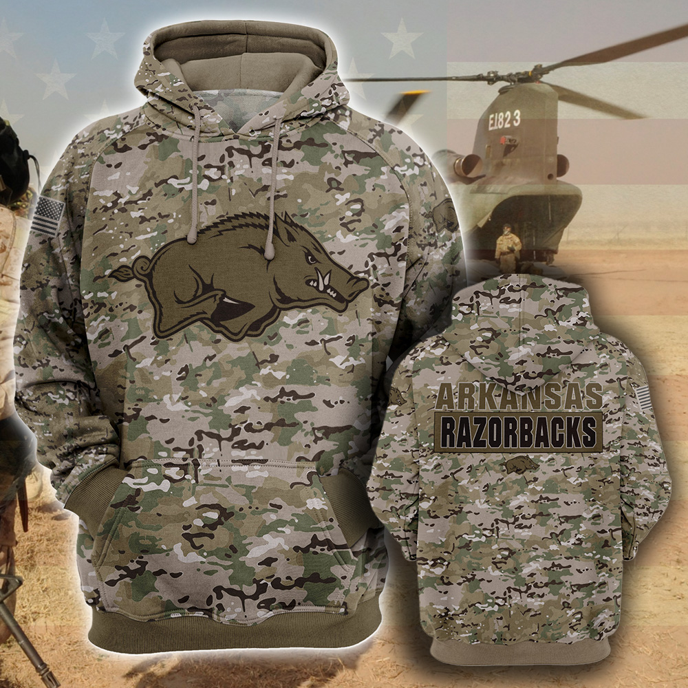 Arkansas Razorbacks 3D Hoodie Camo Style Gift For Fans