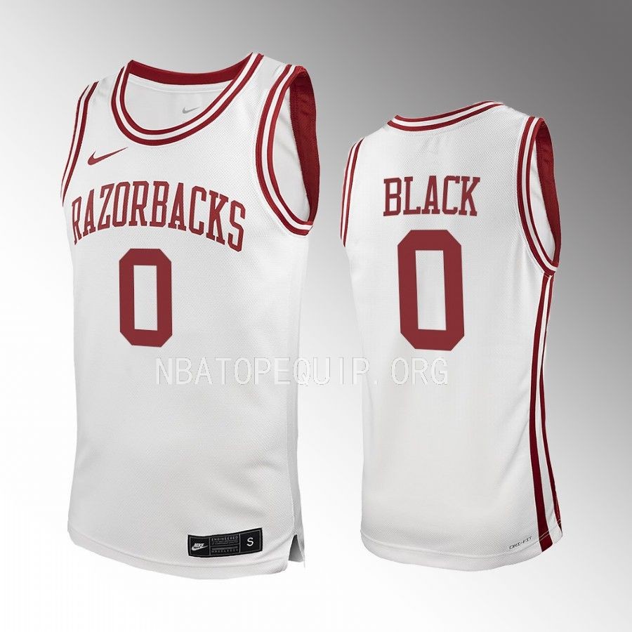 Arkansas Razorbacks Anthony Black Jersey 2022-23 College White Uniform