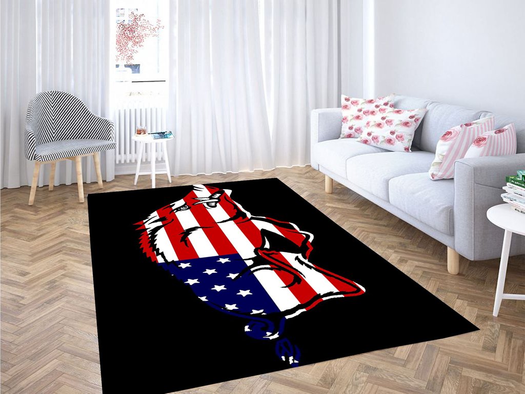 Arkansas Razorbacks Baseball American Flag Living Room Modern Carpet Rectangle Rug
