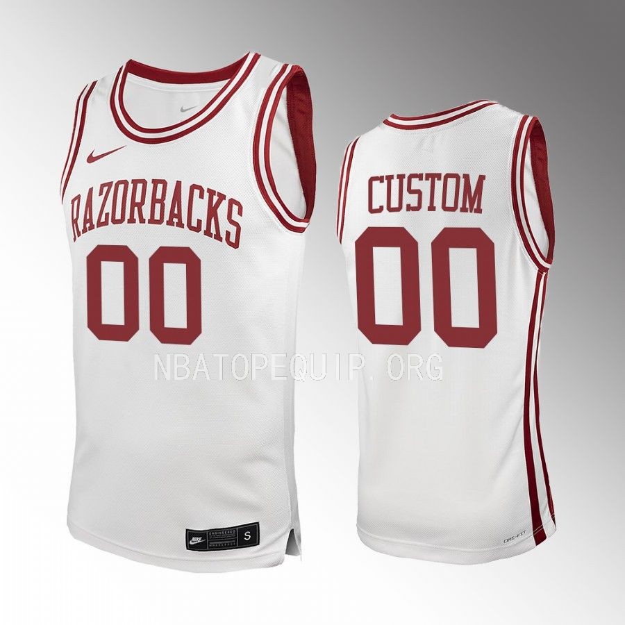 Arkansas Razorbacks Custom Jersey 2022-23 College White Uniform