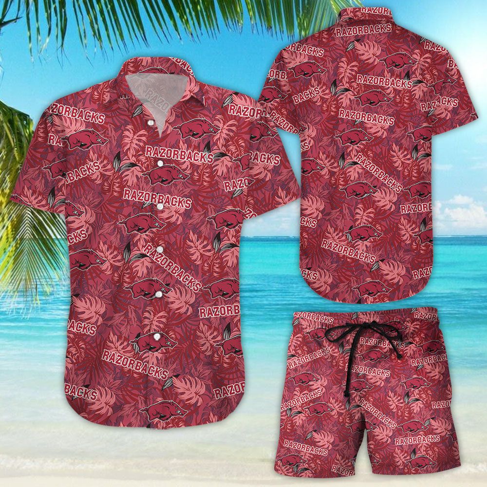 Arkansas Razorbacks Hawaiian Aloha Shirt Hawaiians Beach Shirt