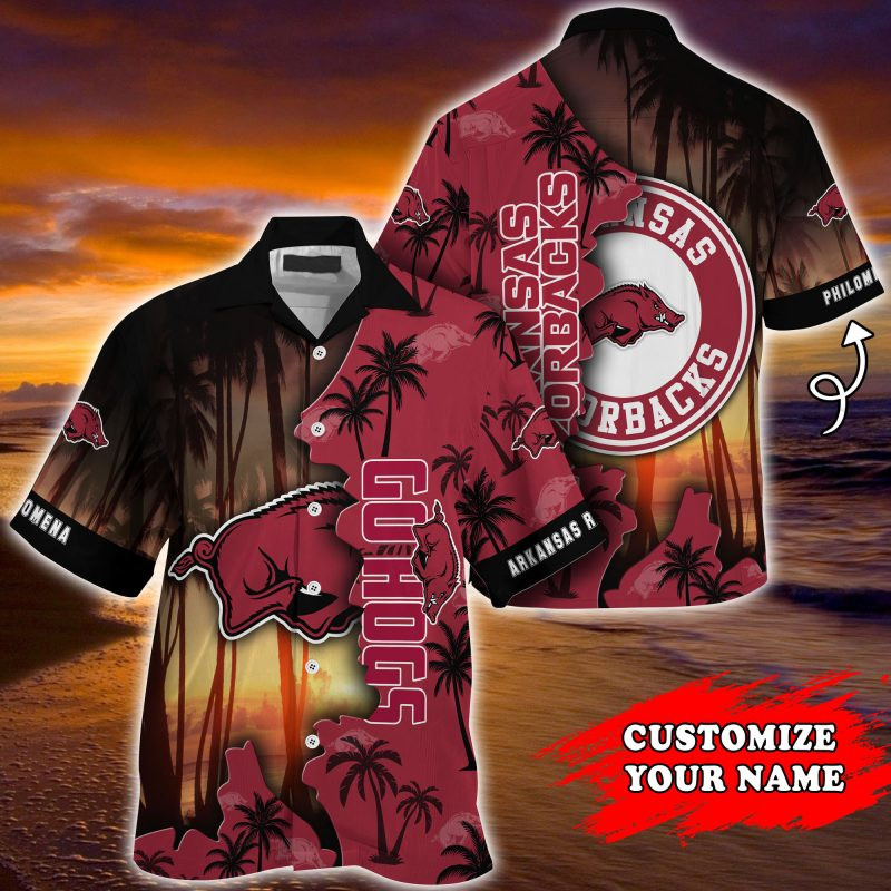 Arkansas Razorbacks NCAA Customized Summer Hawaiian Shirt