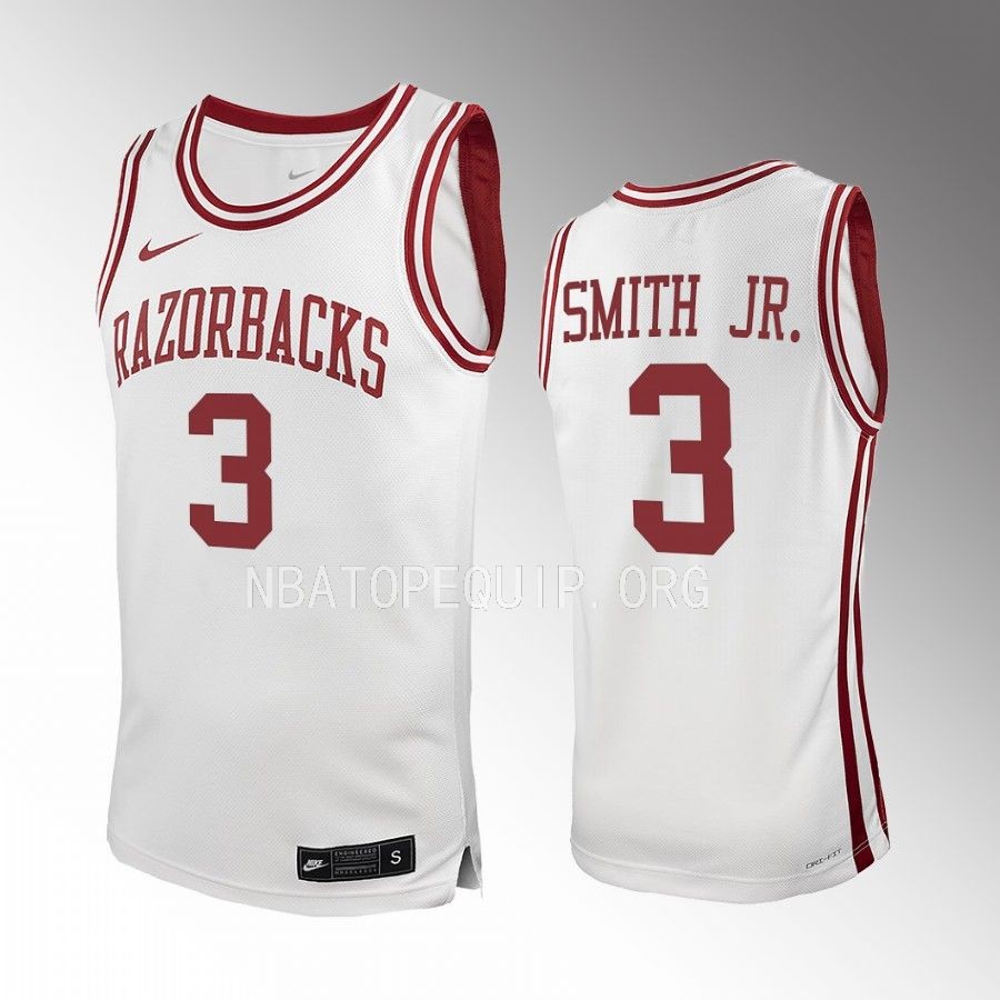 Arkansas Razorbacks Nick Smith Jersey 2022-23 College White Uniform