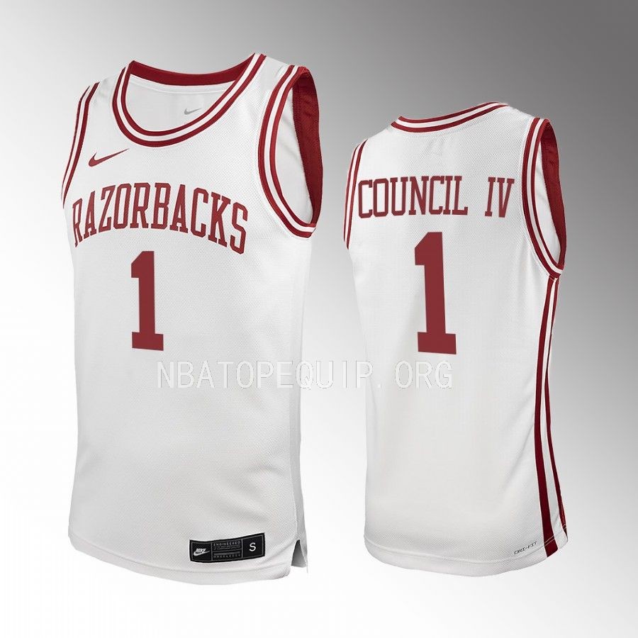 Arkansas Razorbacks Ricky Council IV Jersey 2022-23 College White Uniform