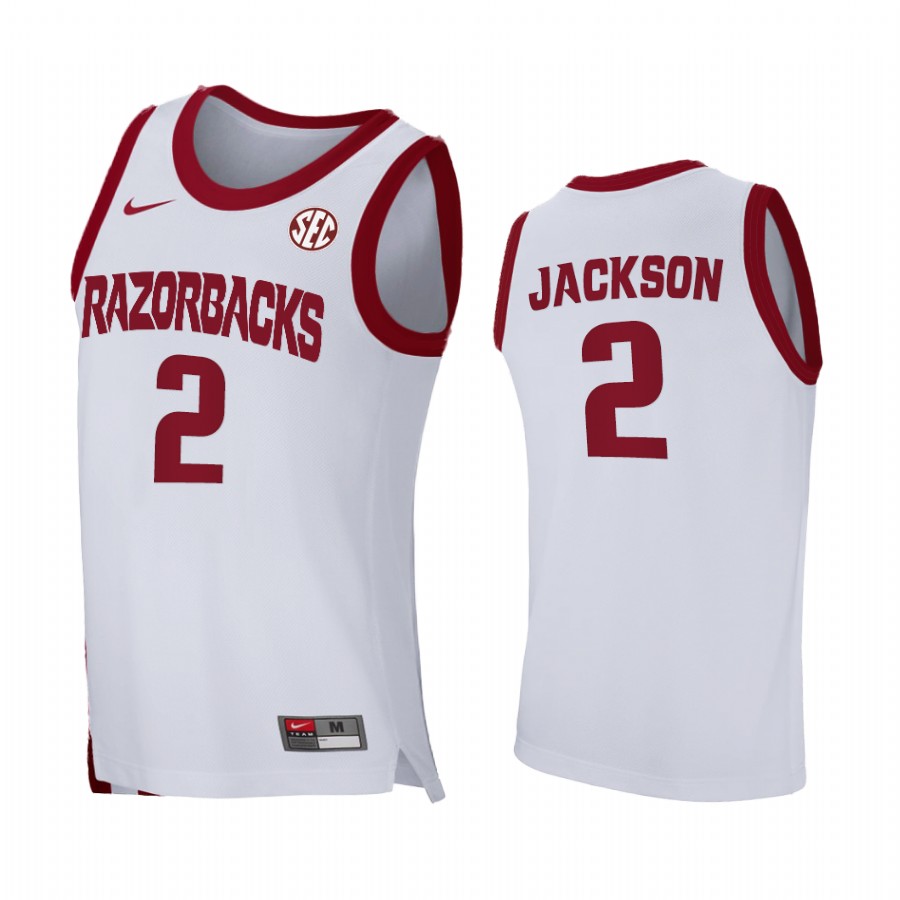 Arkansas Razorbacks Vance Jackson Jersey Home White 2021 March Madness