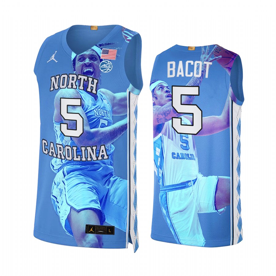 Armando Bacot 2022 March Madness Highlights North Carolina Tar Heels #5 Blue Jersey Fashion Edition