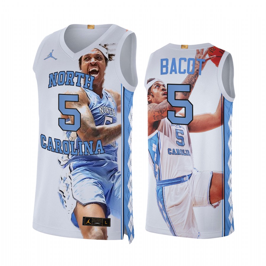 Armando Bacot 2022 March Madness Highlights North Carolina Tar Heels #5 White Jersey Fashion Edition