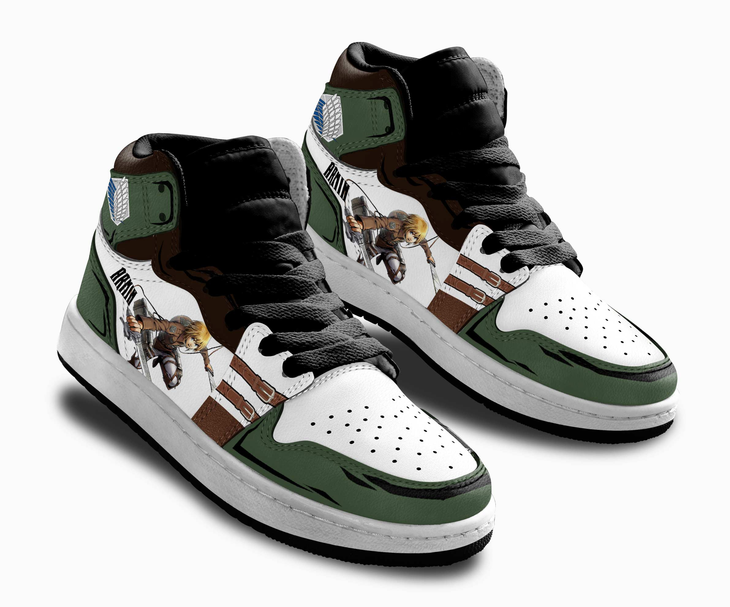 Armin Arlert Kids Sneakers Custom Anime Attack On Titan Shoes For Kids
