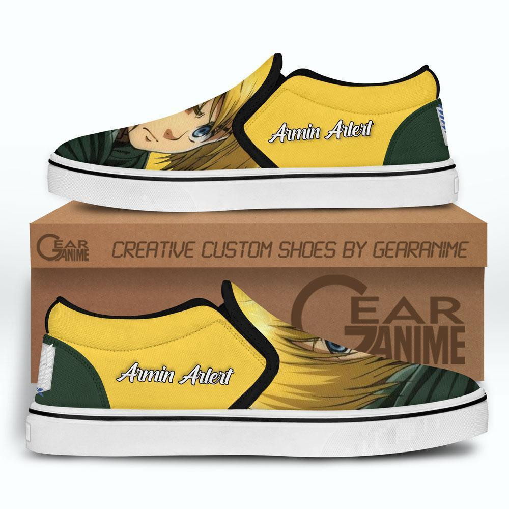 Armin Arlert Slip-On Shoes Canvas Custom Anime Attack On Tian Shoes