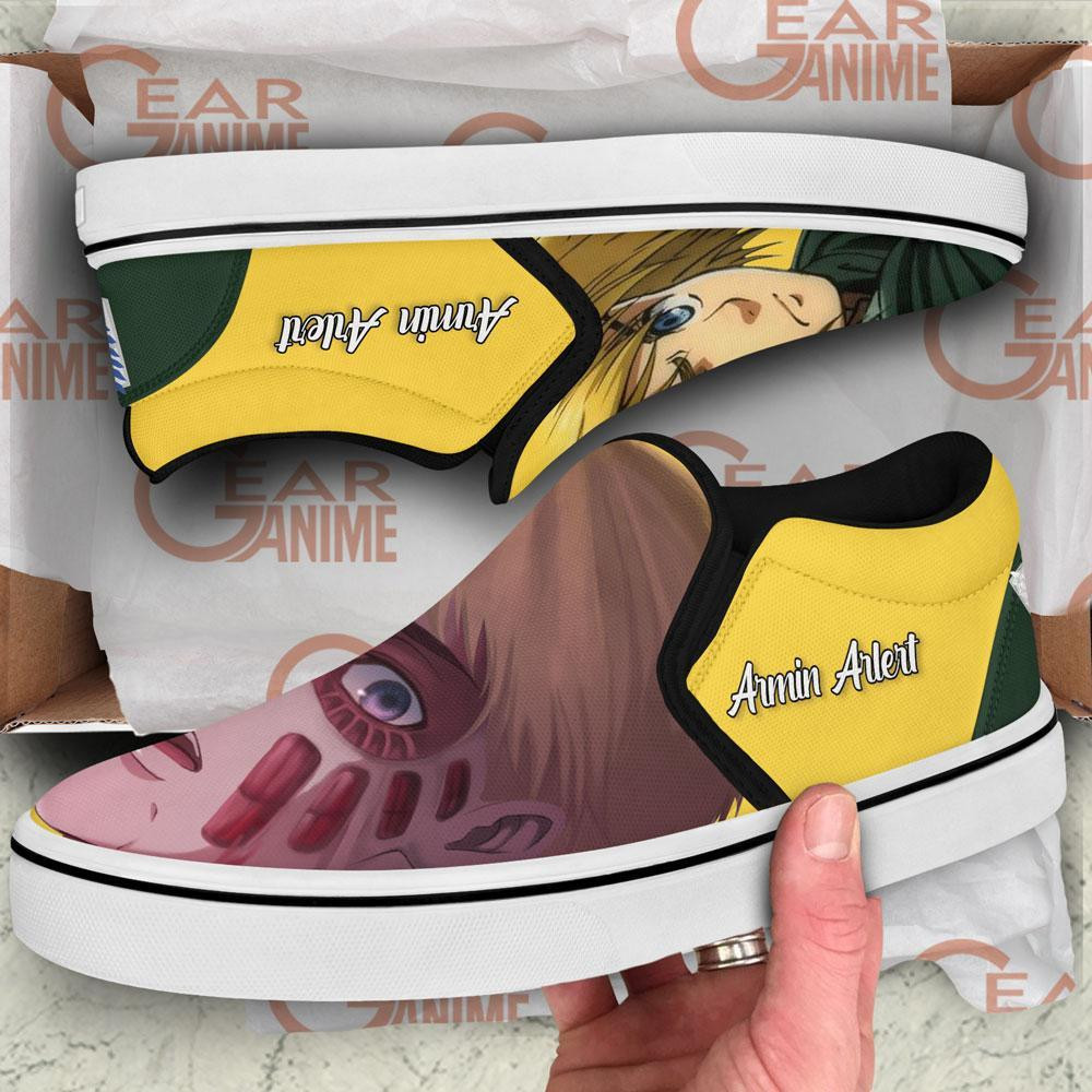 Armin Arlert Slip-On Shoes Canvas Custom Anime Attack On Tian Shoes