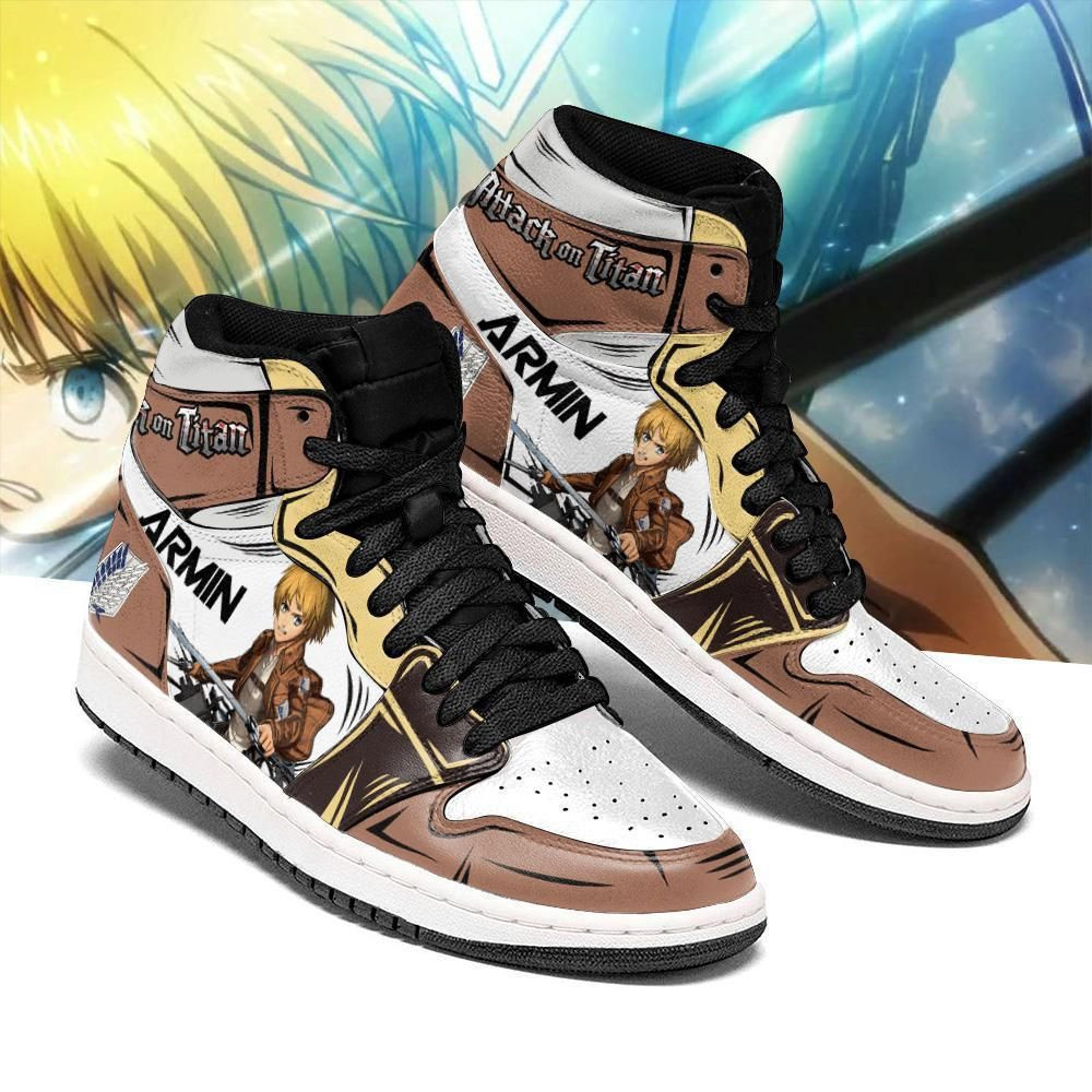 Armin Attack On Titan Anime 1 High Top Air Jordan Sneaker, Air Jordan Hightop