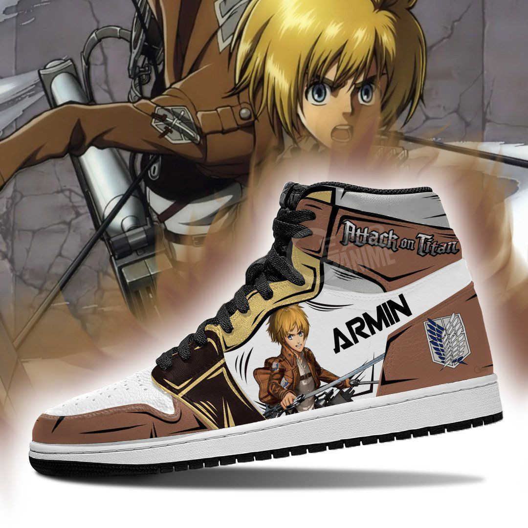 Armin Attack On Titan Anime 1 High Top Air Jordan Sneaker, Air Jordan Hightop