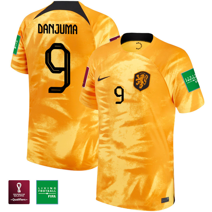 Arnaut Danjuma 9 FIFA World Cup Qatar 2022 Patch Netherlands National Team- Home Men Soccer Jersey
