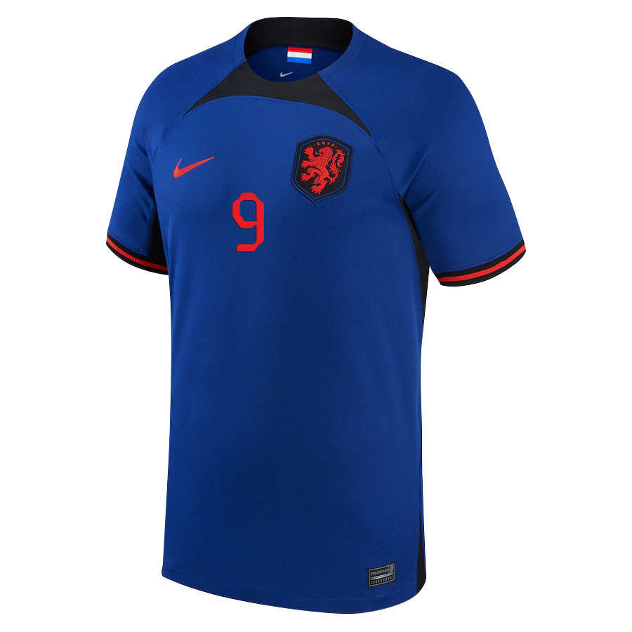 Arnaut Danjuma 9 Netherlands National Team 2022-23 Qatar World Cup Away Men Soccer Jersey