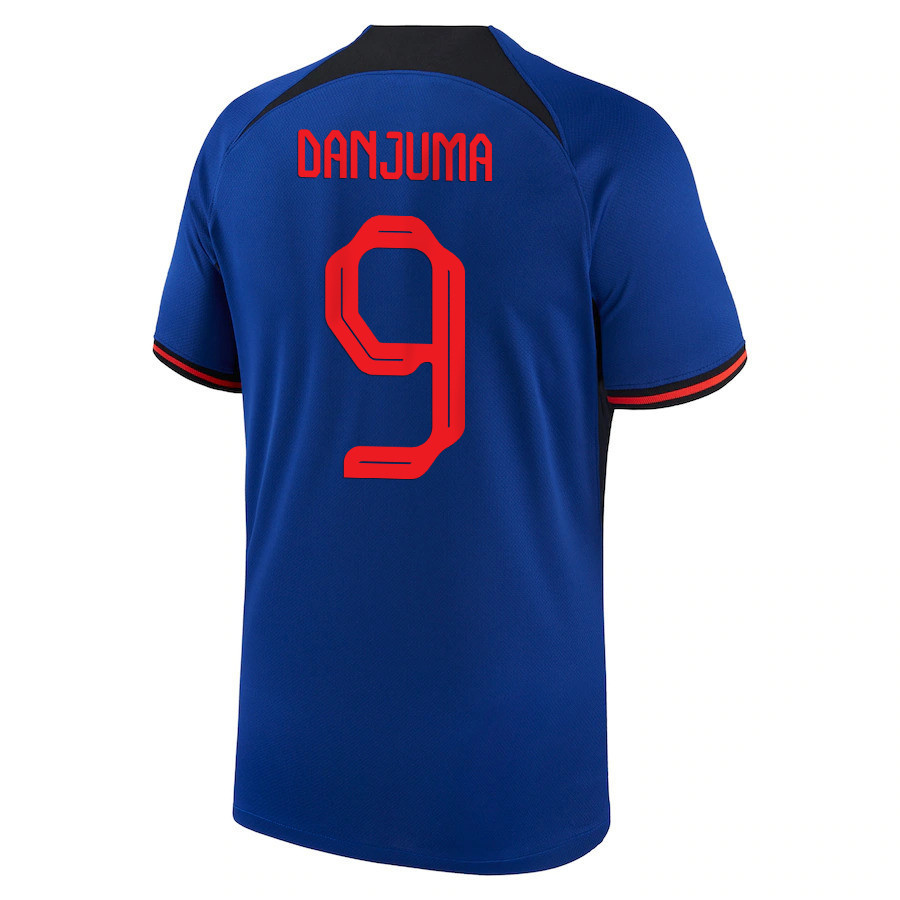 Arnaut Danjuma 9 Netherlands National Team 2022-23 Qatar World Cup Away Men Soccer Jersey