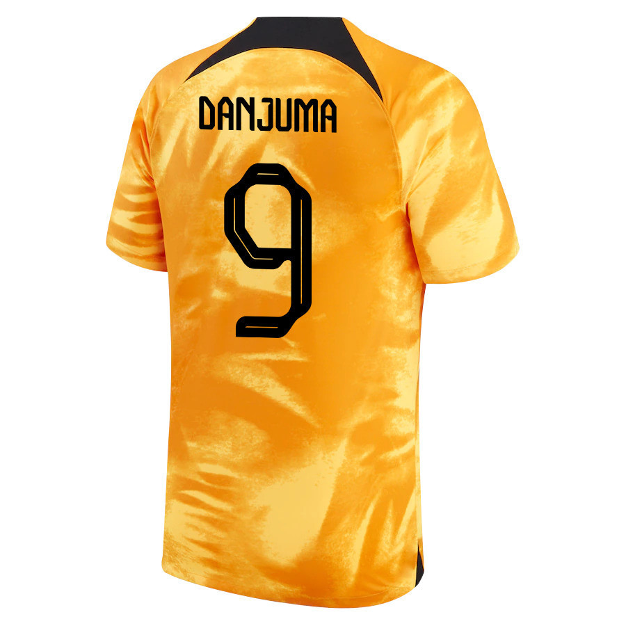 Arnaut Danjuma 9 Netherlands National Team 2022-23 Qatar World Cup Home Soccer Jersey –
