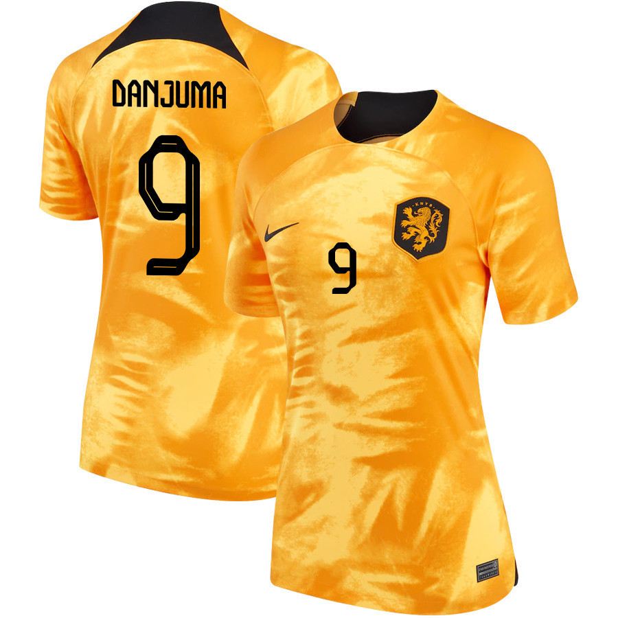 Arnaut Danjuma 9 Netherlands National Team 2022-23 Qatar World Cup Women Soccer Jersey – Home