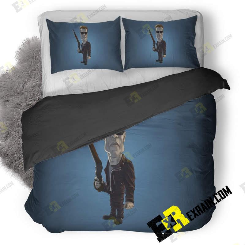 Arnold Schwarzenegger Terminator Cartoon Shotgun Iu 3D Customized Duvet Cover Bedding Set