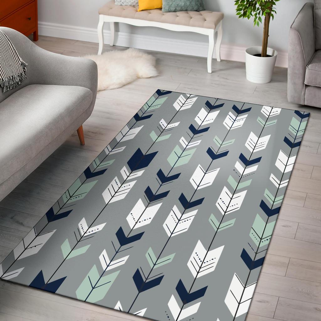 Arrows Gray Navy Area Rectangle Rug