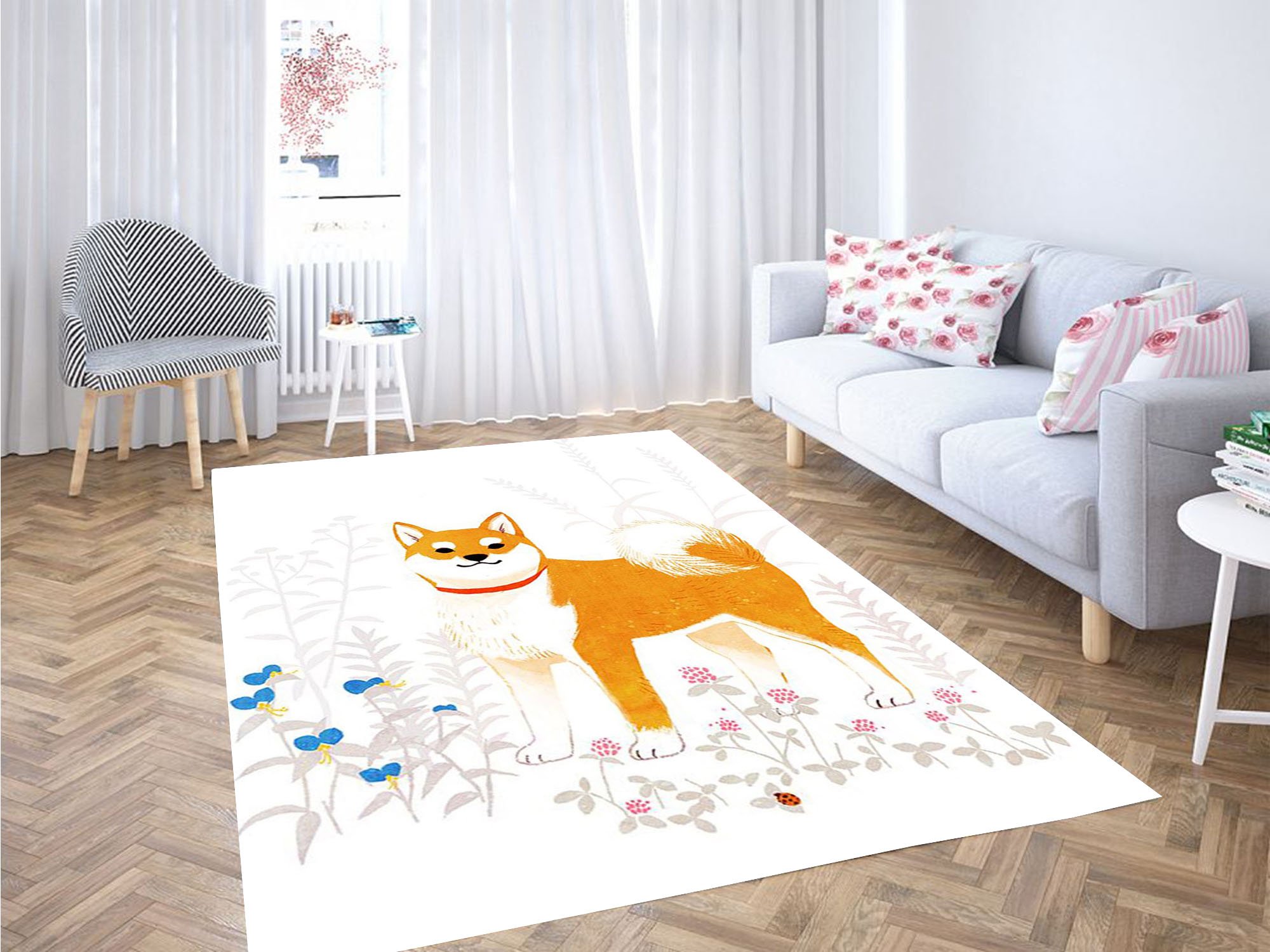 Art Brown Dog Carpet Rectangle Rug