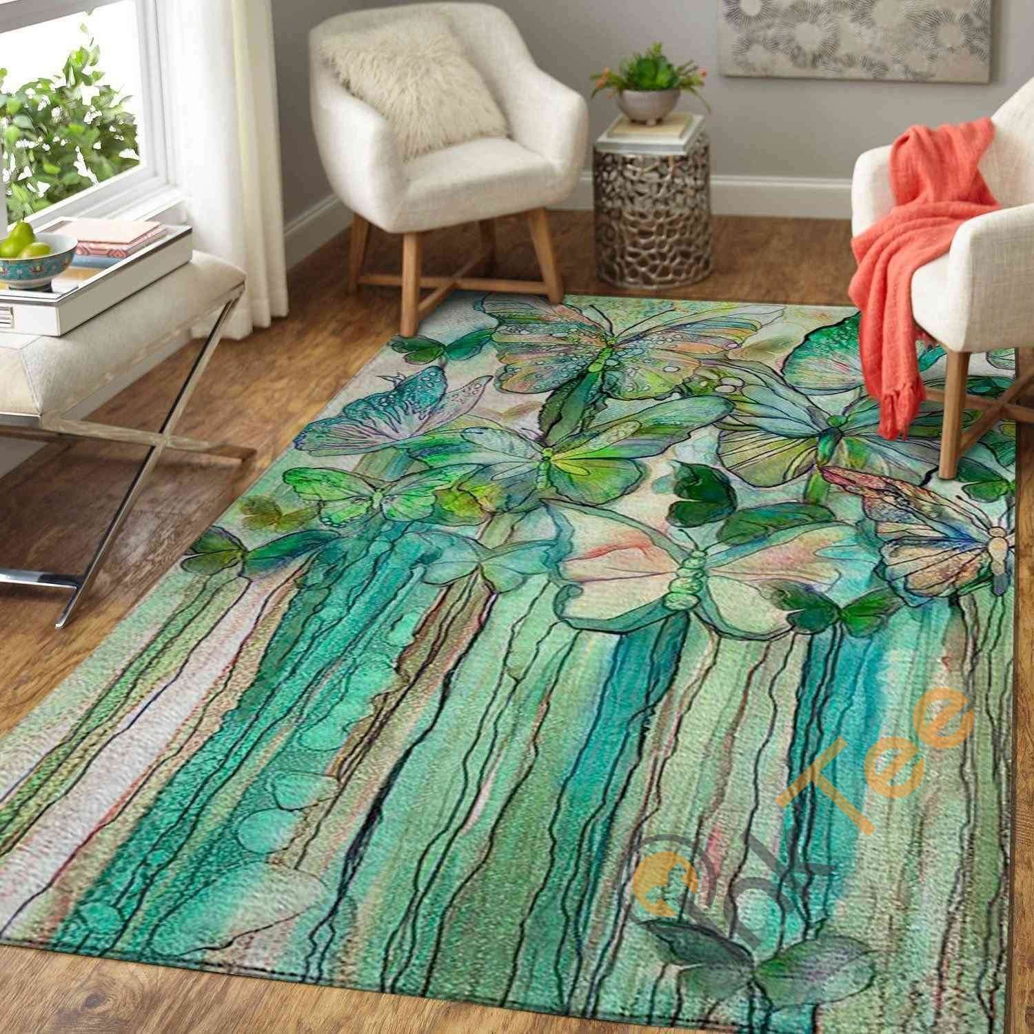 Art Of Butterfly Area Rectangle Rug
