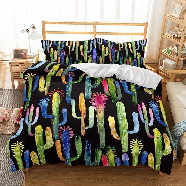 Art Pattern Cactus 3D Customized Duvet Cover Bedding Set