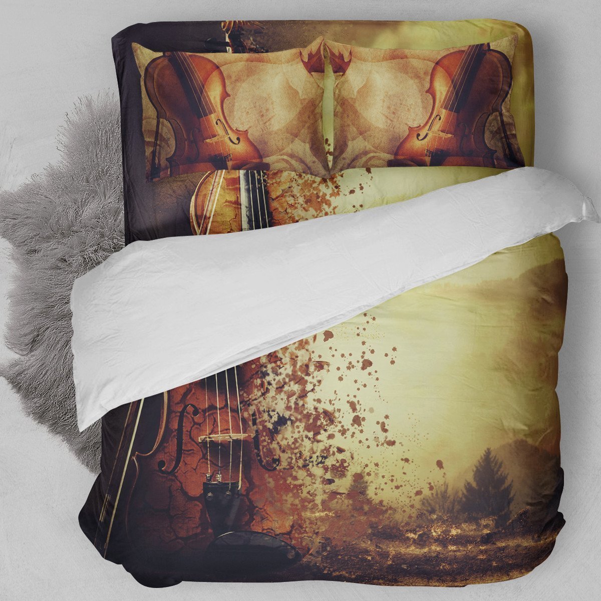 Art Violin Duvet Cover Bedding Set