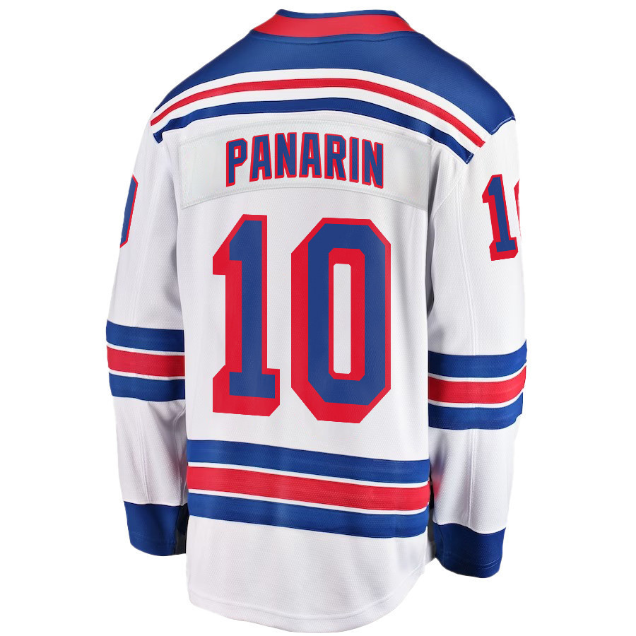 Artemi Panarin 10 New York Rangers Stanley Cup 2023 Playoffs Patch Away Breakaway Men Stitched Jersey – White