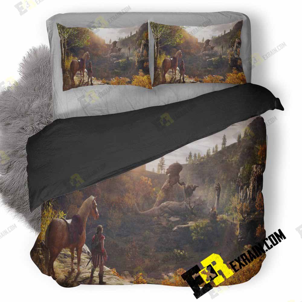Assassins Creed Odyssey Fallen God Artwork K0 3D Customized Duvet Cover Bedding Set