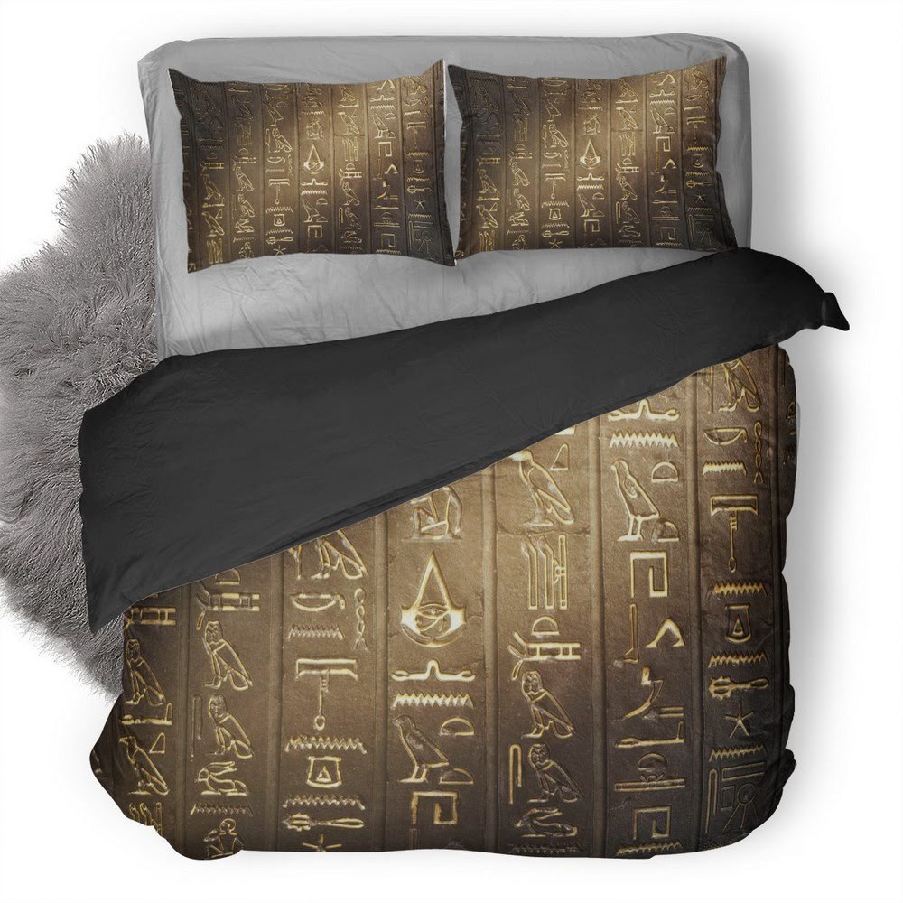 Assassin’S Creed Origins Hieroglyphs 3D Customized Duvet Cover Bedding Set