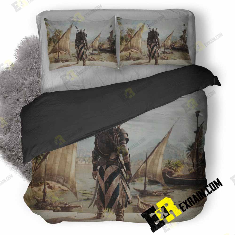Assassins Creed Origins Video Game 1G 3D Customized Duvet Cover Bedding Set