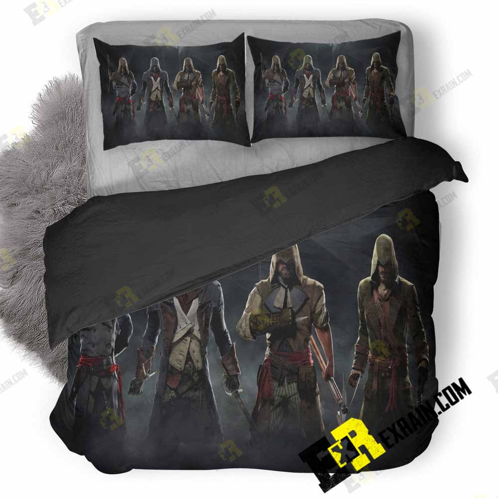 Assassins Creed Unity Game Desktop 3D Customized Duvet Cover Bedding Set