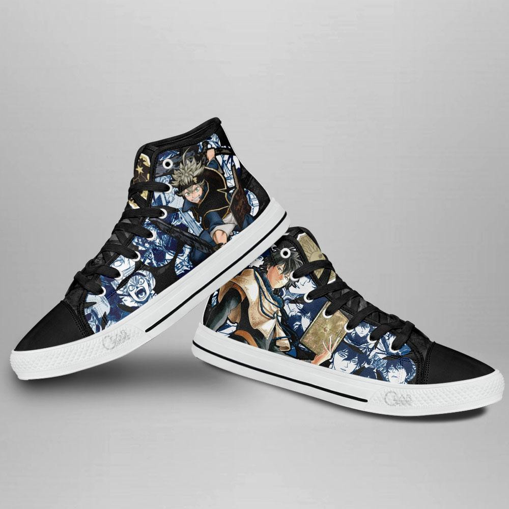 Asta and Yuno High Top Shoes Custom Manga Anime Black Clover Sneakers