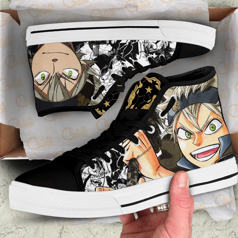 Asta High Top Shoes Black Clover Custom Anime Sneakers