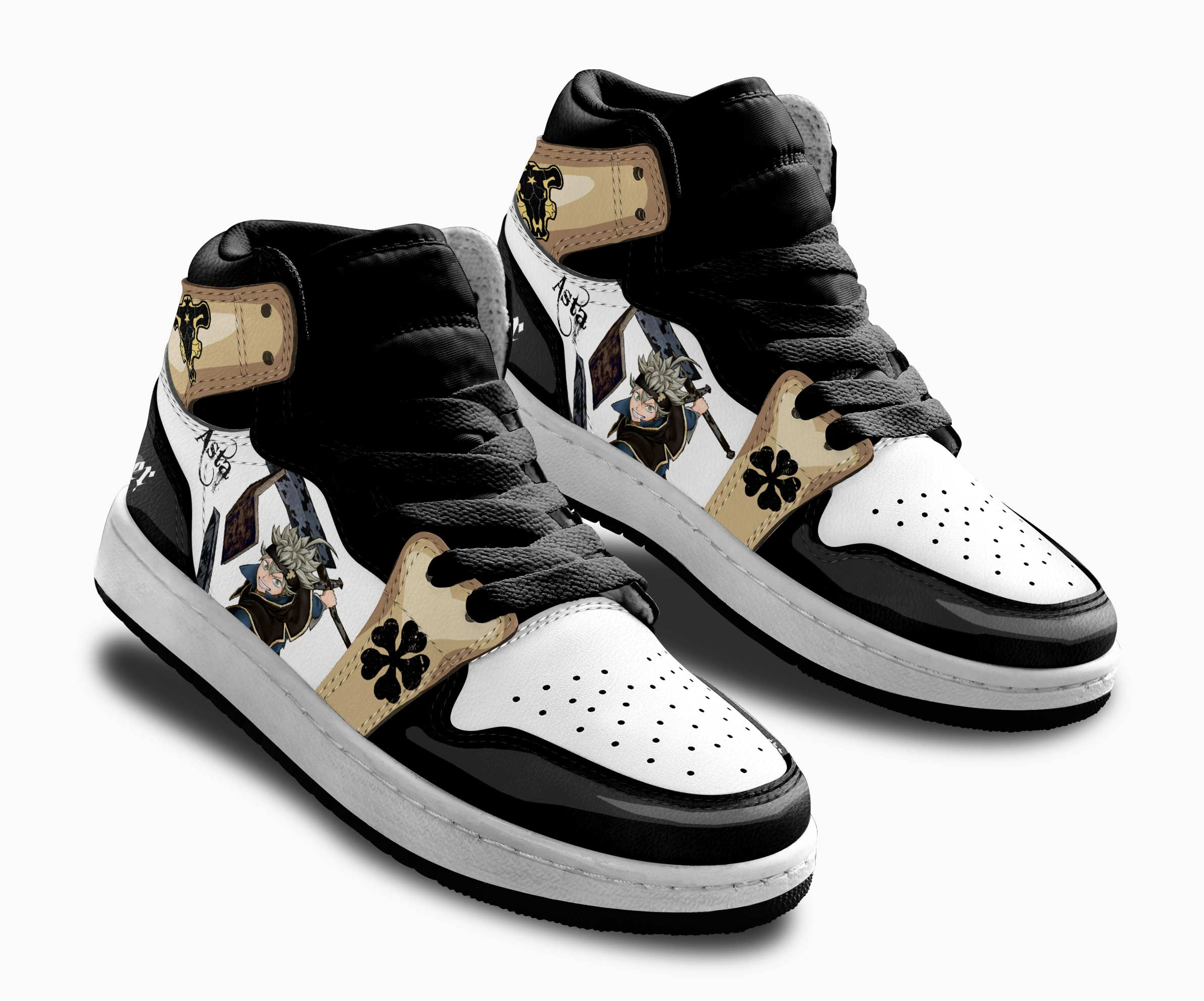 Asta Kids Sneakers Custom Black Clover Anime Shoes For Kids