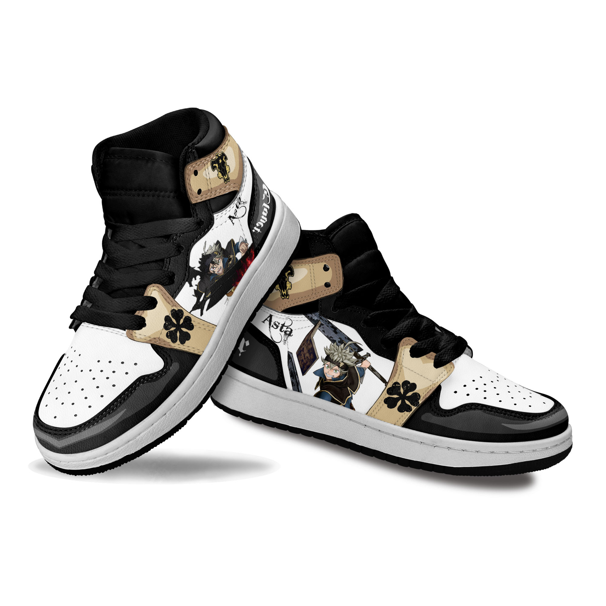 Asta Kids Sneakers Custom Black Clover Anime Shoes For Kids