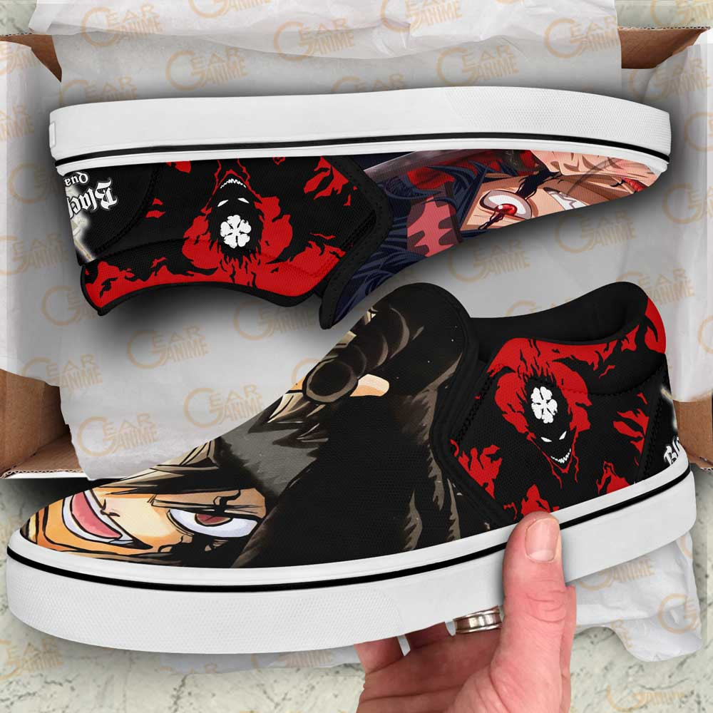 Asta Slip-On Shoes Canvas Custom Anime Black Clover Shoes