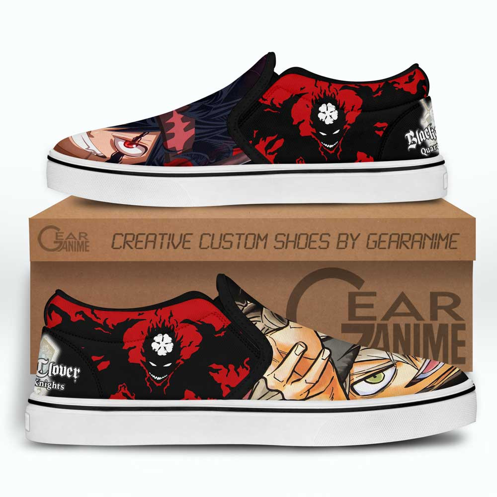 Asta Slip-On Shoes Canvas Custom Anime Black Clover Shoes