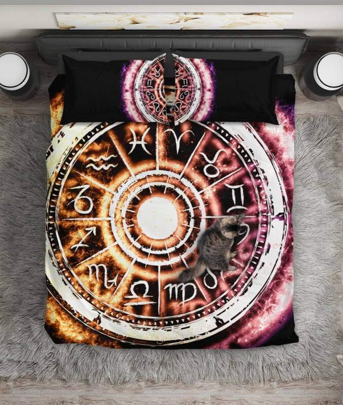Astrology Circle Zodiac Igns Art Hop 3D Customized Duvet Cover Bedding Set