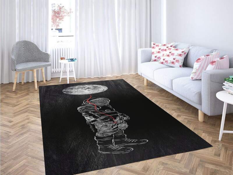 Astronaut Moon Art Backgrounds Carpet Rectangle Rug
