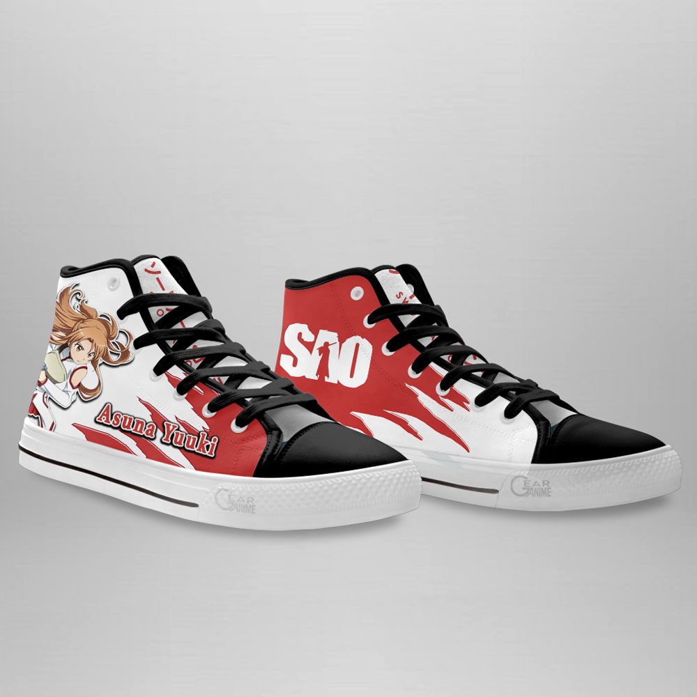 Asuna Yuuki High Top Shoes Custom Sword Art Online Anime Sneakers