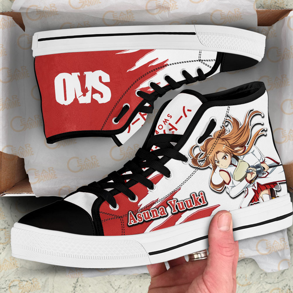 Asuna Yuuki High Top Shoes Custom Sword Art Online Anime Sneakers