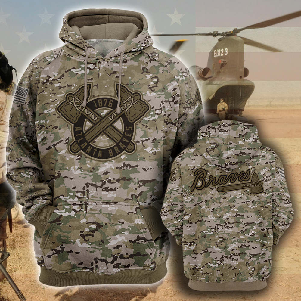 Atlanta Braves- All Over Prints 3D Hoodie – Camo Style