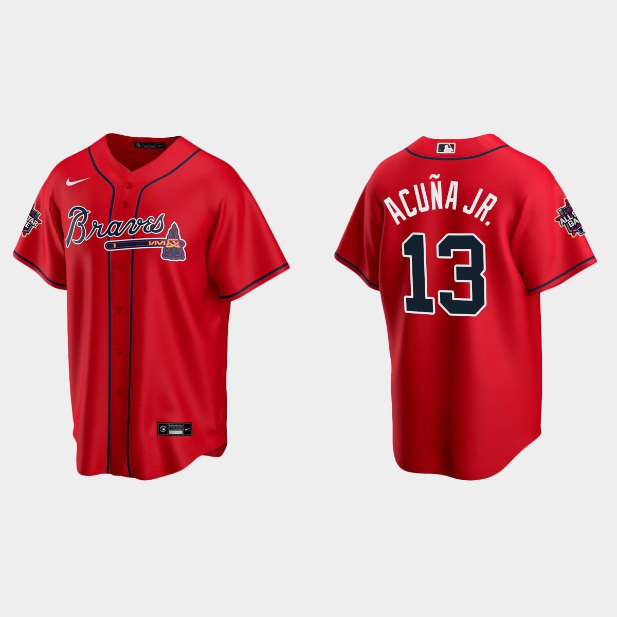 Atlanta Braves #13 Ronald Acuna Jr. 2021 MLB All-Star Jersey - Red