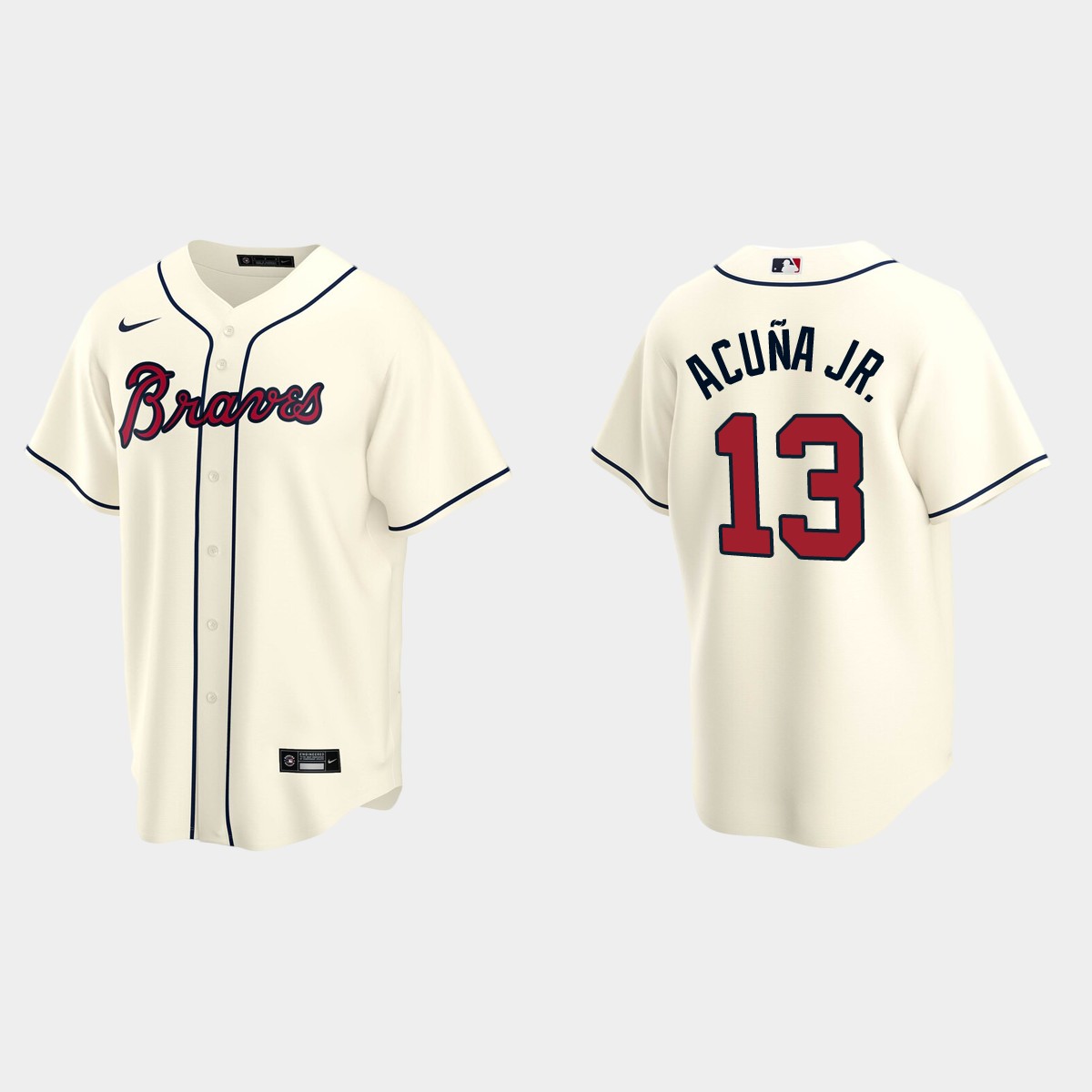 Atlanta Braves #13 Ronald Acuna Jr. Cream 2020 Alternate Jersey