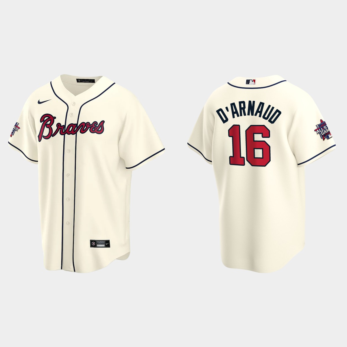 Atlanta Braves #16 Travis d'Arnaud 2021 MLB All-Star Game Jersey - Cream