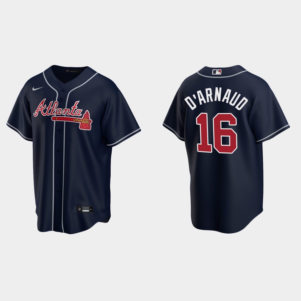 Atlanta Braves #16 Travis d'Arnaud Alternate Jersey - Navy