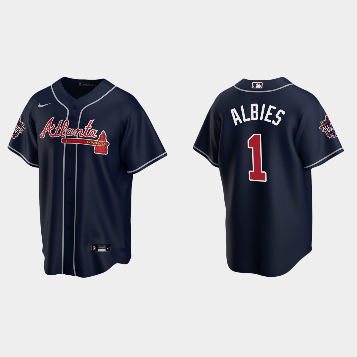 Atlanta Braves #1 Ozzie Albies 2021 MLB All-Star Jersey - Navy