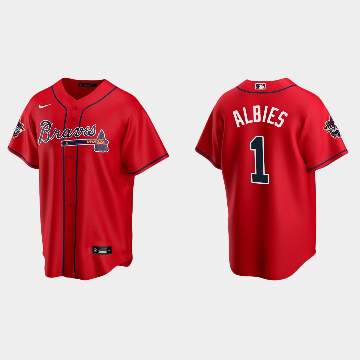 Atlanta Braves #1 Ozzie Albies 2021 MLB All-Star Jersey – Red
